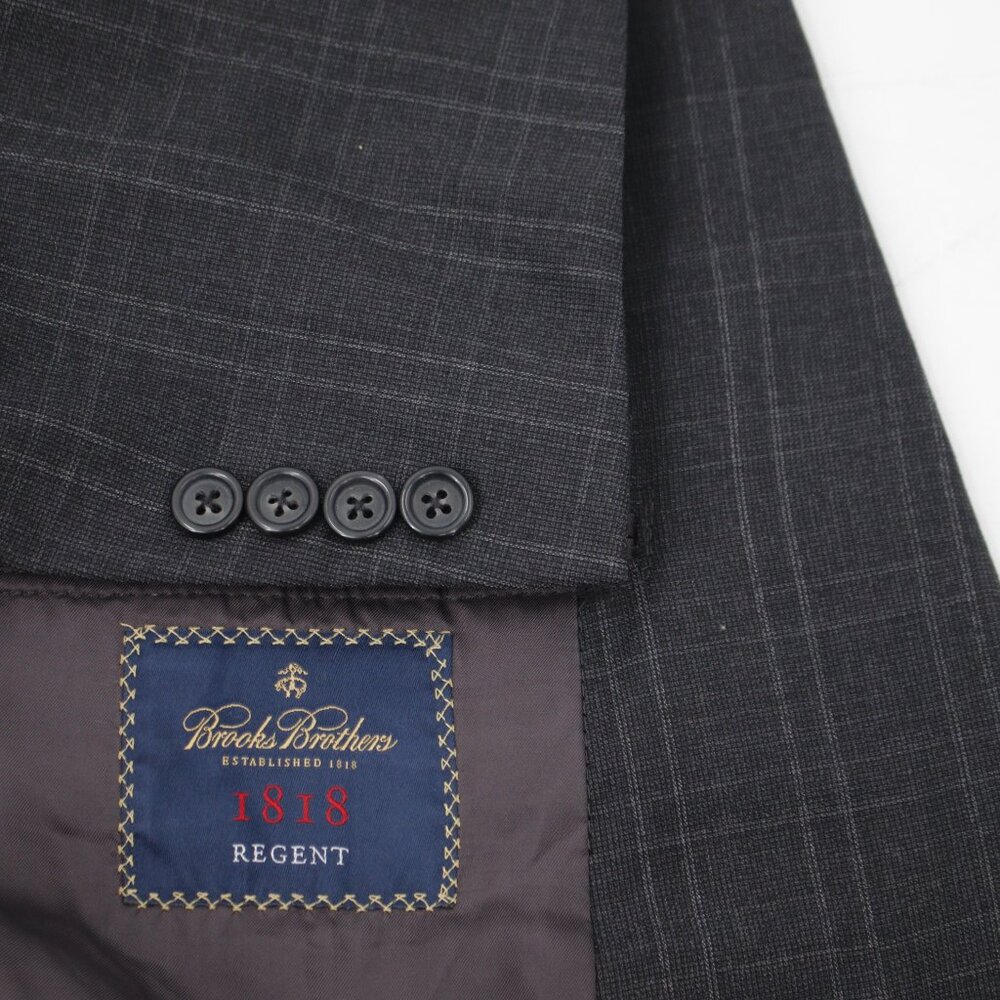 Brooks brothers sport coat Men's 44L Regent 1818 Drago Italian wool plaid notch